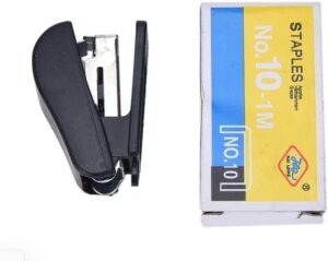 [1Pcs] Plastic Too Small and Mini Stapler Stationery Set Stapler Paper Office Mini Corchetera Binder Stationary with 50pcs Staples Accessories (Assorted Color)-B0CK4FW56L