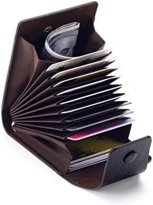 Fashion Zipper Credit Card Leather Wallet (Black)-B098TYY538