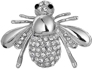 (1 Pcs) (Color As Pic) Rhinestone Animal Shape Brooch Enamel Pin Antique Color Fashion Insect Brooches For Women Fine Jewelry Animal Little Bee Brooches-B0CBYYCM41