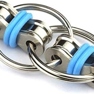 Flippy Chain Fidget Toy Perfect for ADHD, Anxiety, and Autism - Bike Chain Fidget Stress Reducer for Adults and Kids Blue-B096QZNB3N
