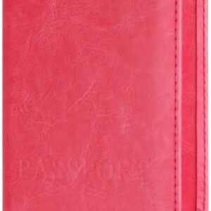 1PCs Travel Passport ID Card Cover Holder Case Faux Leather Color May Little Different (pink)-B0DC5N7PYG