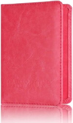 1PCs Travel Passport ID Card Cover Holder Case Faux Leather Color May Little Different (pink)-B0DC5N7PYG