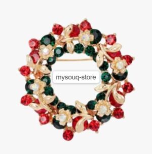 1 Pcs Christmas rhinestone cartoon animal brooch Christmas tree sleigh stars bells deer boots penguin wreath bird pin accessorie - S09-B0DQFC7KSW