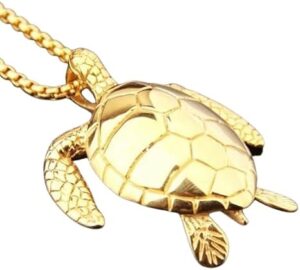 [1Pcs] New Trendy Turtle Pendant Necklace Women's Necklace Fashion Metal Animal Cute Accessories Party Gift-B0CPFQDBHM