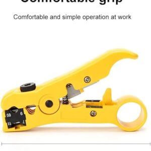 Multi-functional Wire Coax Coaxial Stripping Tool for UTP/STP RG59 RG6 RG7 RG11 Universal Cable Stripper Cutter Pliers-B0BRYNVSFJ