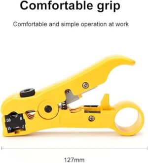 Multi-functional Wire Coax Coaxial Stripping Tool for UTP/STP RG59 RG6 RG7 RG11 Universal Cable Stripper Cutter Pliers-B0BRYNVSFJ