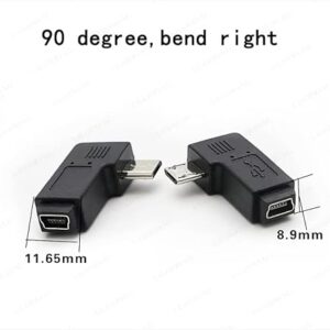 41ycTdcoVCL._AC_SX450_ 1PCs - New Mini USB to Micro USB Adapter Plug 90 Degree Left&Right Angle Micro USB Male to Mini USB Female Type B Connector Charge Data (V8 to V3 Right,)-B0DPDM1HDD