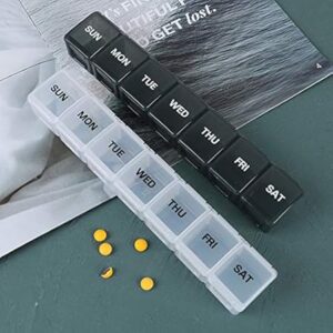 Travel Pill Box Plastic Pill Case Weekly Medicine Storage Organizer Container Drug Tablet Dispenser Independent Lattice Holder ( TRANSPARENT )-B0BW2CVDFH