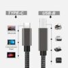 1 Pcs USB TYPE-C USB A male to USB B 2.0 Female Printer Cable Braided Printer Scanner Cord 480Mbps For Camera E pson HP Can on 1M-B0DL1BZTY4