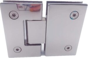 Heavy Duty 180 Degree Glass Door Cupboard Showcase Cabinet Clamp Glass Shower Doors Hinge Replacement Parts,Stainless Steel Bright Finish-B0C5R4GZF5