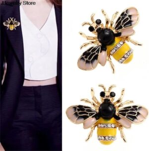 Unisex Enamel Bee Brooches Insect Brooch Pin Cute Small Badges Fashion Jewelry Wholesale Women and Men Jewelry hot-B0D398QD4G