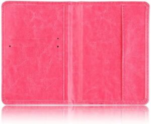 1PCs Travel Passport ID Card Cover Holder Case Faux Leather Color May Little Different (pink)-B0DC5N7PYG