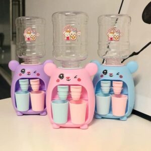 Mini Water Dispenser For Children Kids Gift Cute Cold/Warm Water Juice Milk Drinking Fountain Simulation Cartoon Kitchen Toy (Random Color)-B0CCGLTLWD