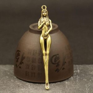 Creative Brass Keychain Earpick Beauty Women Keychain Pendants Handmade Goddess Ear Pick Tool Outdoor Camping Ear Pick-B0C4K3GPG3