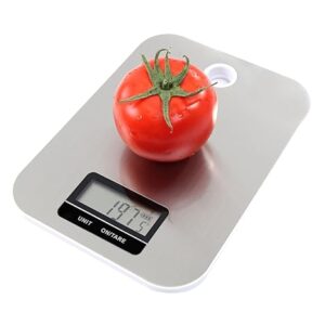 Kitchen Scale, 5 Kilos LCD Display, 0.05oz/1g Strain Gauge precision Technology, Auto/Manual Shut-Off - size 220 * 160mm-LCD Size 59 * 22mm, low Battery indication/Over Load indication-B0DPLDSWM3