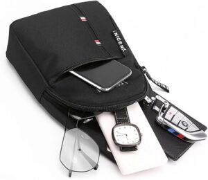 New Chest Bag For Male Men's shoulder bag Simple Nylon Fashion Mini Cross Bag Waterproof Crossbody Bag Luxury Bag 31X17X5 Cm (Black)-B0DD5T1135