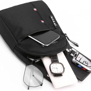 51Da09p1kiL._AC_SY450_ New Chest Bag For Male Men's shoulder bag Simple Nylon Fashion Mini Cross Bag Waterproof Crossbody Bag Luxury Bag 31X17X5 Cm (Black)-B0DD5T1135