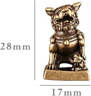 1pcs -Small 2.8 * 1.7 Cm - Antique Bronze Lions Seal Desktop Ornaments Copper Animal Miniature Figurine Lucky Brass Lion Statue Feng Shui Decoration-B0C9462XS7