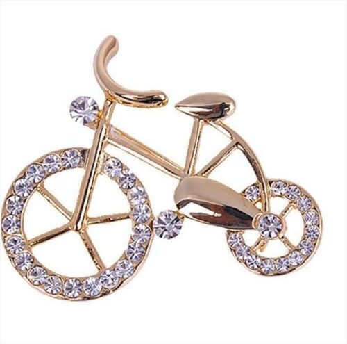 MySouq-Store Alloy Rhinestone Inlaid Bicycle Brooch Pin-Golden (1 Pcs)-B0D9H9KMQ6