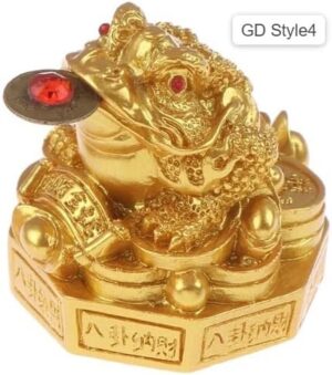 1Pcs Feng Shui Toad Money LUCKY Fortune Wealth Chinese Golden Frog Toad Coin Home Office Decoration Lucky Gifts Tabletop Ornaments (BZ Style3)-B0CLH77PL2