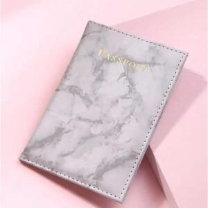 51I021MCyWL._AC_ Light Blue Travel Passport ID Card Cover Holder Case Faux Leather Color May Little Different (gray)-B0DFMLHD86