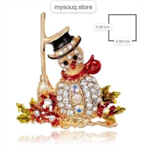 1 Pcs Christmas rhinestone cartoon animal brooch Christmas tree sleigh stars bells deer boots penguin wreath bird pin accessorie - S02-5 X 4.50 Cm-B0DQFCT8KL