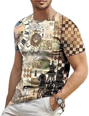 3XL Spotted Men's T-shirt Simple Print T-shirt For Men Trendy Men's Top Loose Oversized Clothing Everyday Casual Short Sleeve Summer - A01-BC03465, 3XL-B0CCK6H7XZ