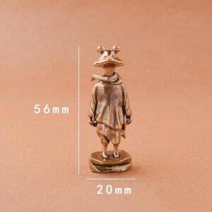 1Pcs Japanese Style Brass Frog Ornament Mini Standing Frog Metal Statue Antique Copper Crafts Office Home Tea Pet Table Decorations-B0DP5K4138
