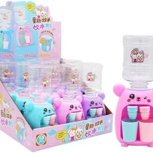 Mini Water Dispenser For Children Kids Gift Cute Cold/Warm Water Juice Milk Drinking Fountain Simulation Cartoon Kitchen Toy (Random Color)-B0CCGLTLWD