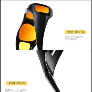 Vision Goggles Wrap Arounds, high definition Day and Night Unisex Vision Goggles Set of 2 Anti-Glare Polarized Sunglasses Driving Glasses Sun Glasses UV Protection (Black, Yellow)-B0DP591K2L