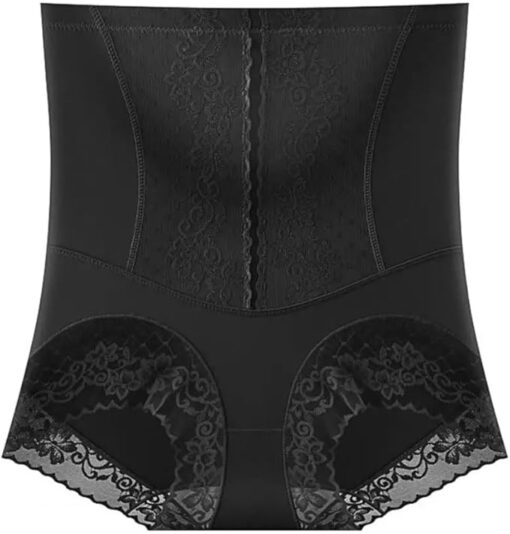 MySouq-Stre 1Pcs Women Underpants High Waist Lace Embroidery Flower Tummy-control Butt-lifted Thin Soft Anti-septic Great Elasticity Breathable (Black - XL)-B0DPBJRR8D