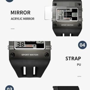 [1Pcs] Mens Digital Sports Watch, Big Numbers, Large Display Face Big Digits, Easy to Read, Waterproof, Running Military Watch-B0DQVQJ98H