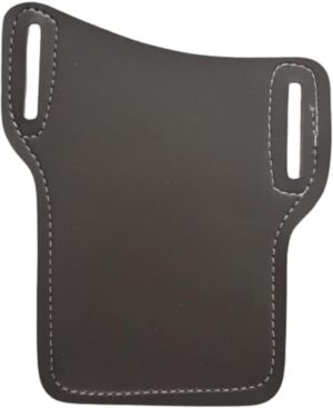 [ Gray ] Men Cellphone Belt Loop Holster Case Waist Bag Leather Phone Wallet Vintage Belt Bag Mobile Phone Protective Sheath-B0CLKGG7QK