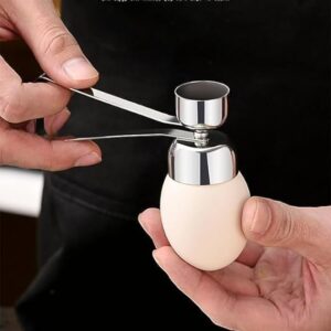 [1Pcs ] Metal Egg Scissors Eggshell Opener Eggshell Cutter Double Head Egg Topper Shell Opener Boiled Raw Egg Creative Kitchen Tool (Large 1 set)-B0CFGZFLW3