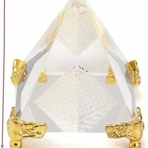 51S8eU1p+dL._AC_SX569_ Energy Healing Small Feng Shui Egypt Egyptian Crystal Clear Pyramid Reiki Healing Prism Amulet Ornaments Desk Decor Gift Base 4CM (With Squar Base)-B0D9ZFYL3F