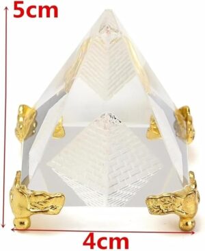 Energy Healing Small Feng Shui Egypt Egyptian Crystal Clear Pyramid Reiki Healing Prism Amulet Ornaments Desk Decor Gift Base 4CM (With Squar Base)-B0D9ZFYL3F