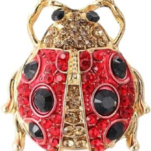Fashion Rhinestone Brooch For Women Brooch Collar Pins Corsage Crystal Leaves Insect Brooch Badges Jewelry Accessories (2.7cmx2.9cm)-B0DC5NGVGT