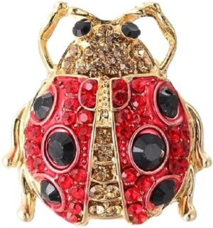 Fashion Rhinestone Brooch For Women Brooch Collar Pins Corsage Crystal Leaves Insect Brooch Badges Jewelry Accessories (2.7cmx2.9cm)-B0DC5NGVGT