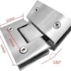 Heavy Duty 180 Degree Glass Door Cupboard Showcase Cabinet Clamp Glass Shower Doors Hinge Replacement Parts,Stainless Steel Bright Finish-B0C5R4GZF5