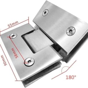 51SRocMLPmL._AC_SX569_ Heavy Duty 180 Degree Glass Door Cupboard Showcase Cabinet Clamp Glass Shower Doors Hinge Replacement Parts,Stainless Steel Bright Finish-B0C5R4GZF5