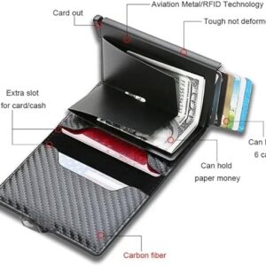 51Tr+UfV0qL._AC_SX569_ Fashion Business Carbon Fiber Credit Card Holder Wallet Men Rfid Metal Thin Pop Up Minimalist Wallet Small Purse Metal Wallet Color may be vary (Brown)-B0DKBYGMXH