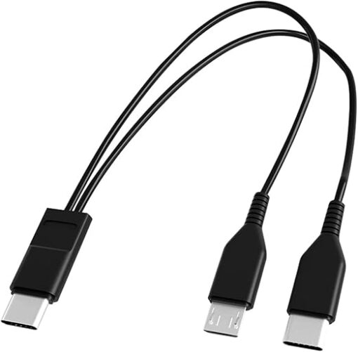 MySouq-Store [1Pcs-100Cm-Type C-Micro USB, 100cm-Type C Male ] 2 in 1 USB Type C Cable Splitter to Micro Type-C Mobile Phone Charging Cable (C003)B0D3ZGKKFY