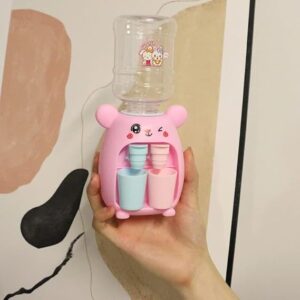 Mini Water Dispenser For Children Kids Gift Cute Cold/Warm Water Juice Milk Drinking Fountain Simulation Cartoon Kitchen Toy (Random Color)-B0CCGLTLWD