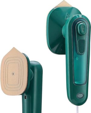 1Pcs Steam Iron, Mini Steam Iron for Clothes and Travel, Mini Iron 2 in 1: Portable Flat Iron and Spoon with Steam Ironing and Dry Ironing - 30W (Green)-B0DP6G7Q81