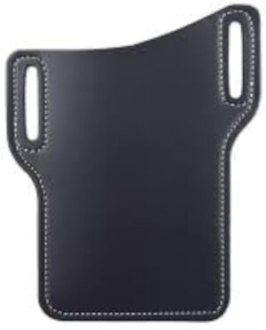 [ Gray ] Men Cellphone Belt Loop Holster Case Waist Bag Leather Phone Wallet Vintage Belt Bag Mobile Phone Protective Sheath-B0CLKGG7QK