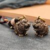 Metal Brass Tiger Key Chains DIY Hangings Jewelry Accessories Vintage Cute Animal Figurines Car Keyrings Pendants Children Gifts-B0B212C8J2