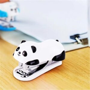 [1Pcs] Panda cartoon Mini Stapler school supplies office stationery paper Clip Binding Binder +1000pcs Staples-B0CKLPWH9B