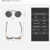 [1Pcs] Round Metal Sunglasses Steampunk Men Women Brand Designer Glasses Oculos De Sol Shades UV Protection-B0CSHZP41F