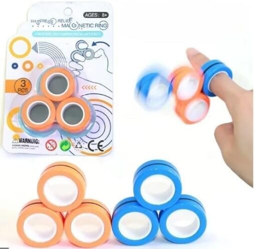 MySouq-Store Magnetic Ring Fidget Happy Ring 3Pcs-B0DNRHBJ2C