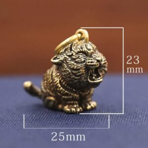 Metal Brass Tiger Key Chains DIY Hangings Jewelry Accessories Vintage Cute Animal Figurines Car Keyrings Pendants Children Gifts-B0B212C8J2